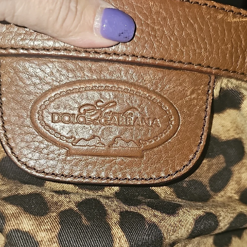 Dolce & Gabbana Brown and Leopard Print Shoulder Bag - Picture 6 of 7